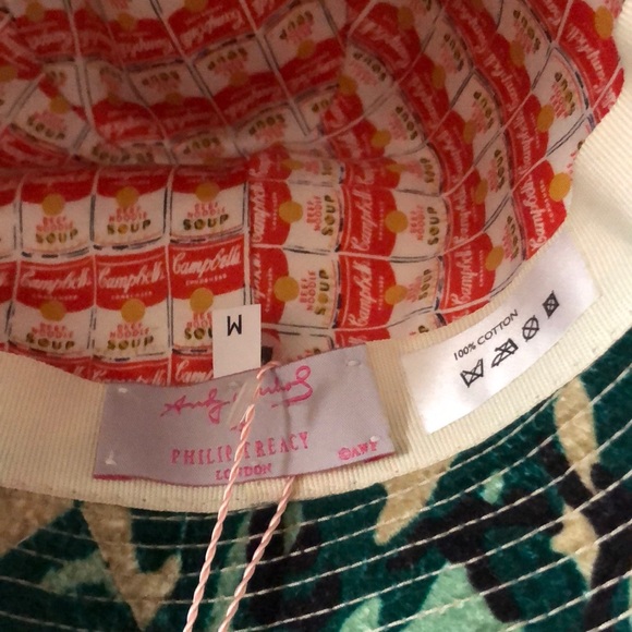 ANDY WARHOL BY PHILIP TREACY GREEN CAMO CAMPBELL SOUP BUCKET HAT-RARE! VINTAGE! - Picture 4 of 8
